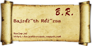 Bajzáth Rózsa névjegykártya